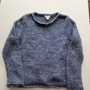 Garnet Hill Kids Heathered Blue Crewneck Sweater